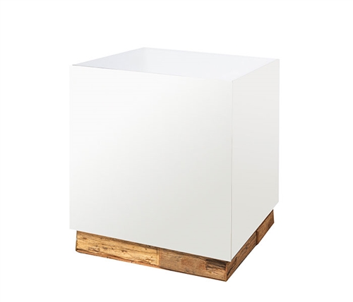 Gela Modern Railway patchwork plinth Side Table