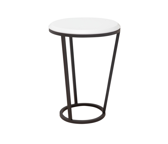 Bergamo Modern White Lacquer Side Table