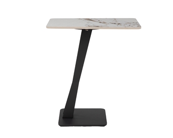Nugola Modern Black Side Table with Sintered Stone Top