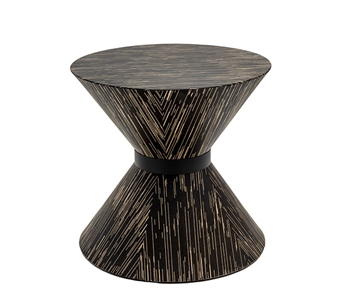 Terzo Modern Side Table in Black and Brown
