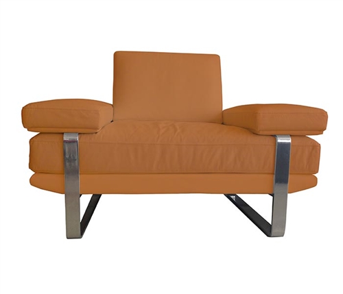 Lizzano Modern Sofa Chair in Camel Leather