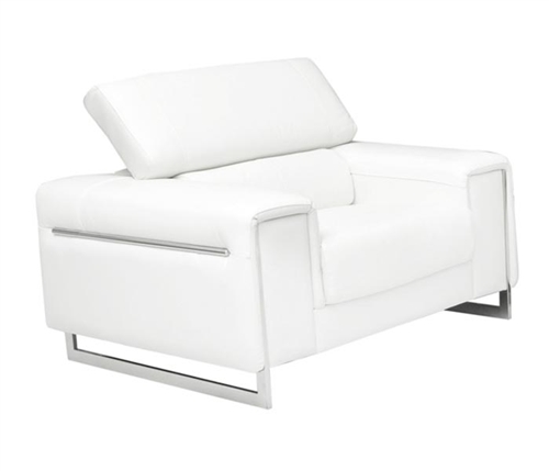 Carone Ultra-White Leather - Single Modern Lounge Chair - FINAL SALE - NO RETURNS