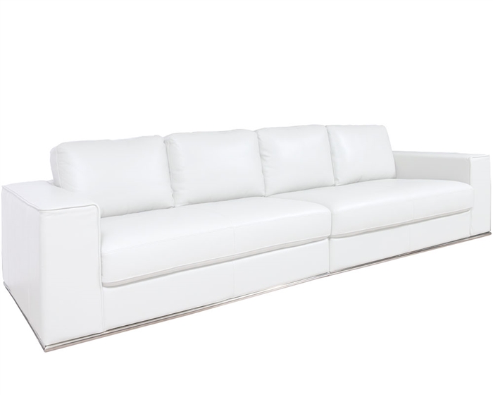 Vicenza Modern Sofa in White Leather