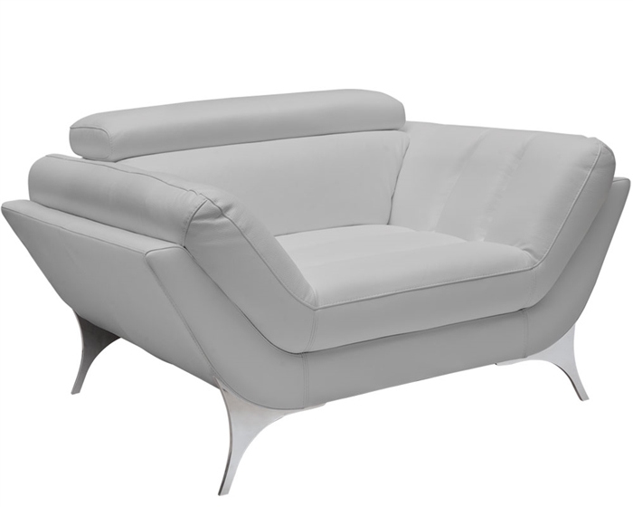 Napoli Modern Sofa Set in Grey Leather