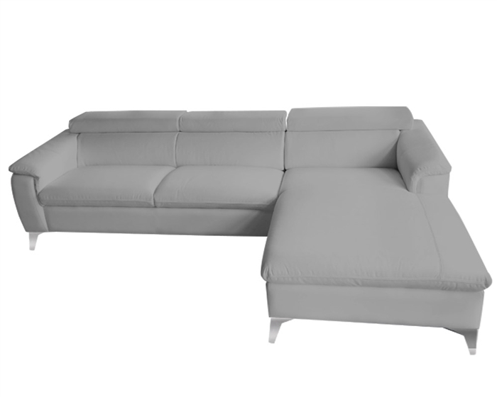 Sectional GREY Leather Sofa RF