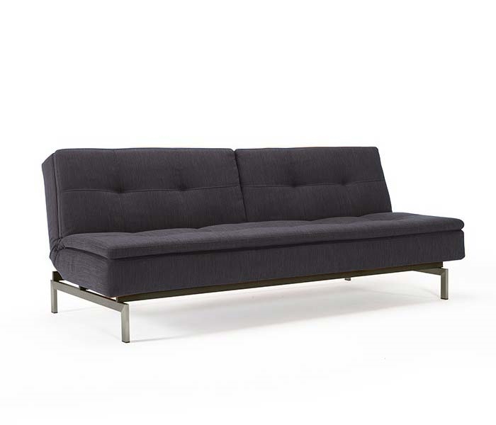 Dublexo Deluxe Modern Sofa Bed Anthracite Grey Stainless Steel Legs