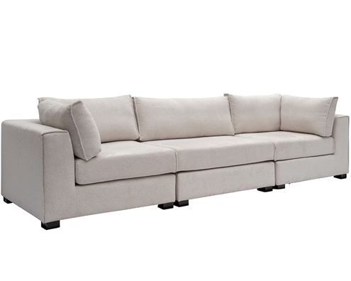 Vittoria Beige Fabric 3 Seater Sofa