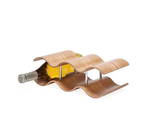 Kento Curve Wooden 5 Bottle Modern Wine Rack