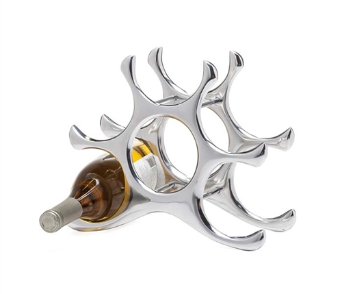 Wishbone Aluminum 6 Bottle Modern Wine Rack