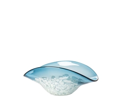 Surf Wave 11.5L" Blue Glass Decor Bowl