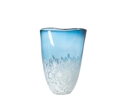 Surf Wave 11h" Blue Glass Vase