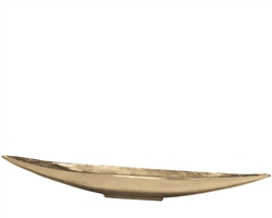 Volta Raw Aluminum 31"L Centrepiece Boat Bowl - Antique Gold