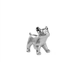 Bulldog  Ceramic Decor Sculpture- Silver 6h" - Standing