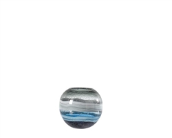 Andrea Swirl 7.5d" Glass Sphere Vase - Blue
