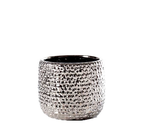 Barnacle Pot - Small. Electroplated ceramic with a unique texture.