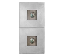 Abalone Shells Modern Wall Decor, Set of 2