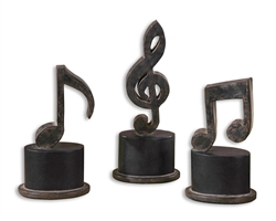 Music Notes, Set of 3 Modern Accessory