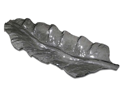 Smoked Leaf Tray. Beautifully curved glass tray in a smoked, dark gray finish.