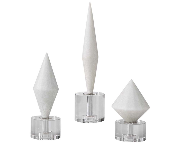 Alize White Modern Candle Set of Three
