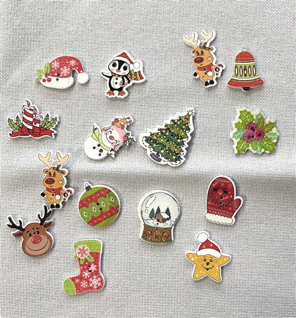 Assorted Christmas and Holiday Buttons