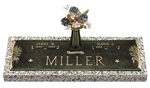 Companion Bronze Memorial Marker With Lily of the Valley Plaque Design