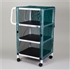 Multi-Purpose Cart, 3 Shelves with Forest Green Mesh Cover