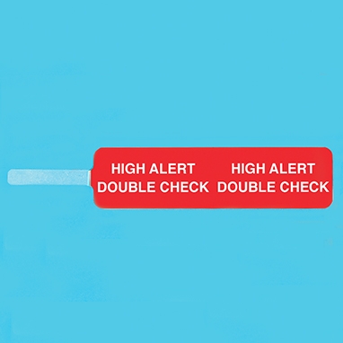 Pre-printed Flag Label, High Alert Double Check