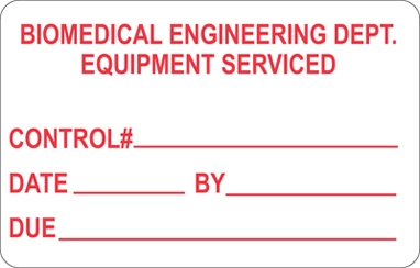 Biomedical Equipment Label
