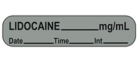 Lidocaine Date Label