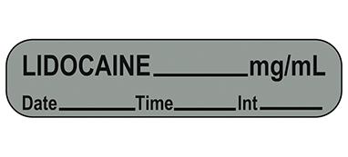 Lidocaine Date Label