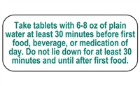 Take Tablets Label