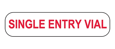 Single Entry Vial Label