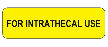 For Intrathecal Use Label