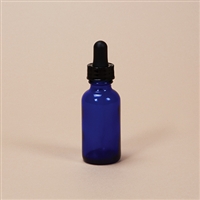 Cobalt Blue Round Bottle with Dropper, 30mL