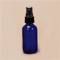 Cobalt Blue Round Bottle with Atomizer, 30mL