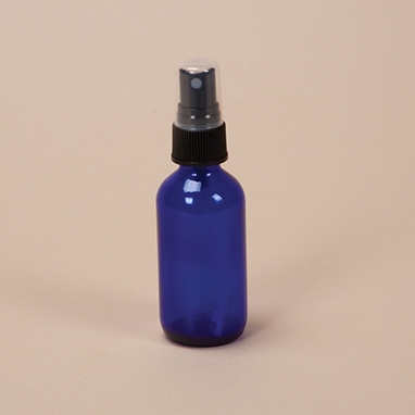 Cobalt Blue Round Bottle with Atomizer, 60mL