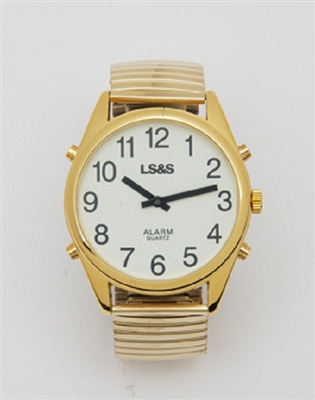 LS&S 101016 Talking Watch 4-Button Gold