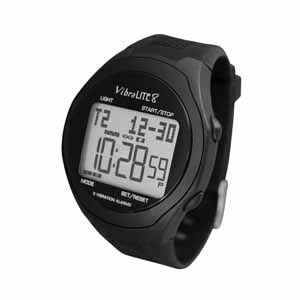 LS&S 741008 VibraLite 8 Watch with Black Plastic band