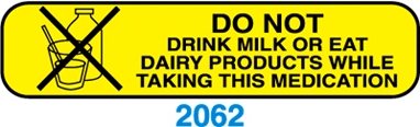 Do Not Drink Milk Or Eat Dairy Label