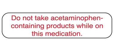 Do Not Take Acetaminophen Label