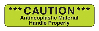 Caution Antineoplastic Material Label