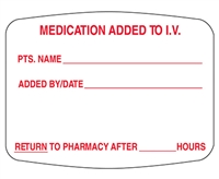 Medication Added To I.V. Label