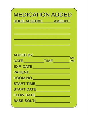 Medication Added Label