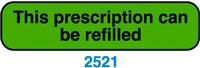 This Prescription can be Refilled Label