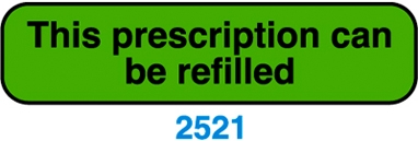 This Prescription can be Refilled Label
