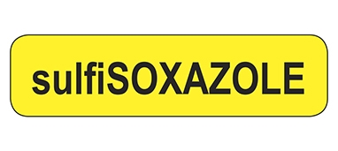 sulfiSOXAZOLE Label, Removable Adhesive