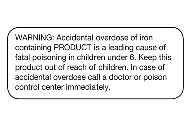 Accidental Overdose of Iron Label