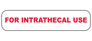 For Intrathecal Use Label