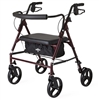 Medline MDS86800XWS Basic Steel Rollators, Burgundy, 8"