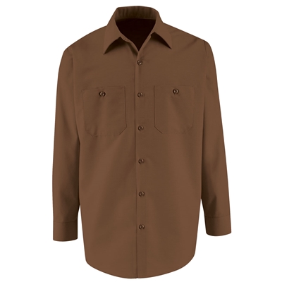 Vf Workwear SP14CBXXL Long Sleeve Industrial Solid Work Shirts, Chocolate